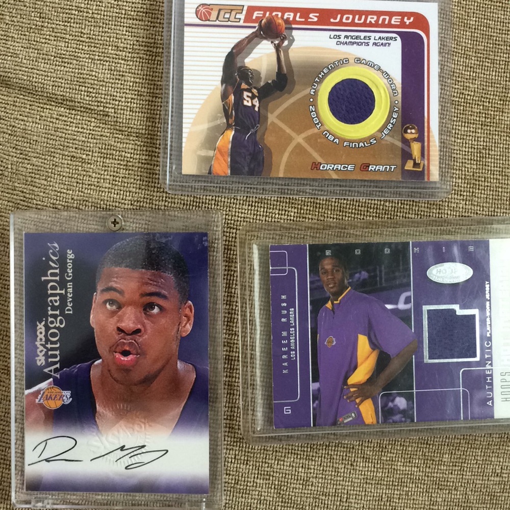 Lakers cards (3) Grant,George, Kareem Rush